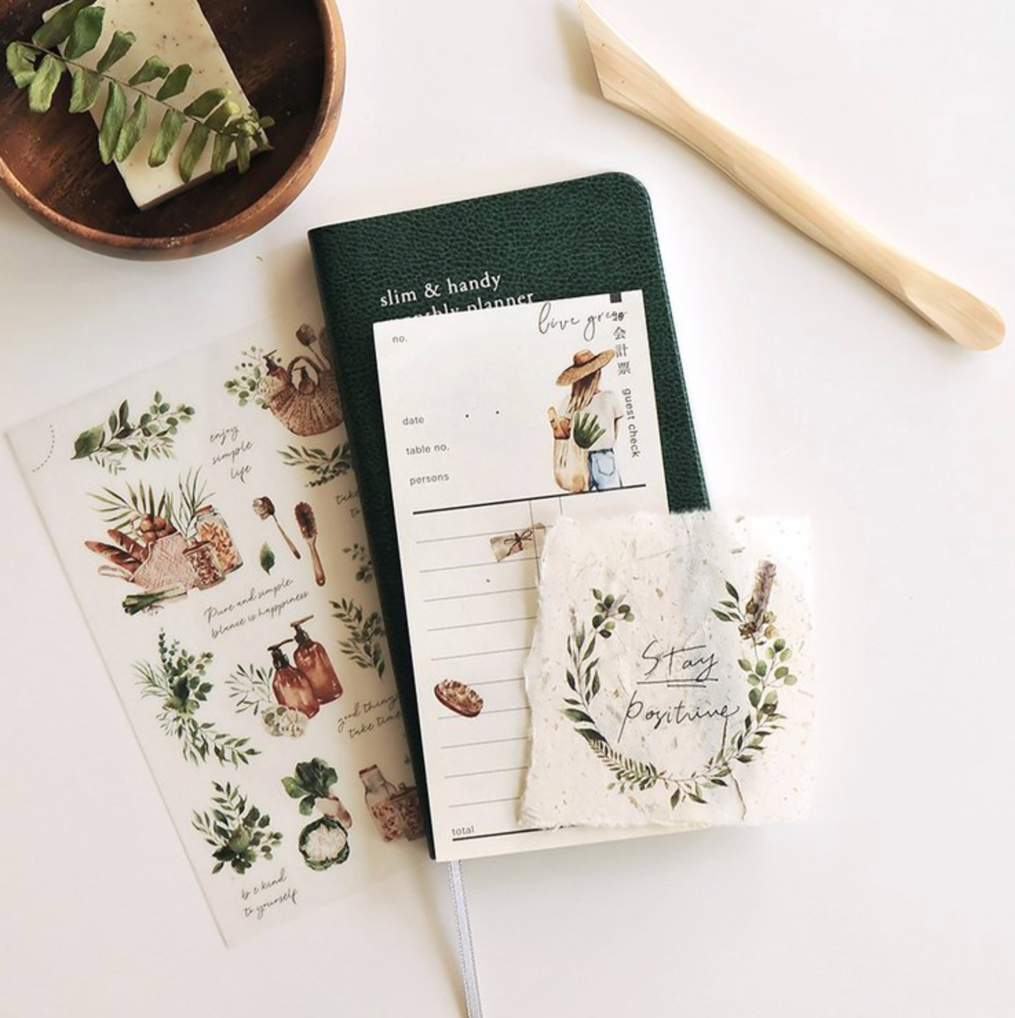 MU Print-On Stickers-115 Live, Grow - Smidapaper Ikigai Shop