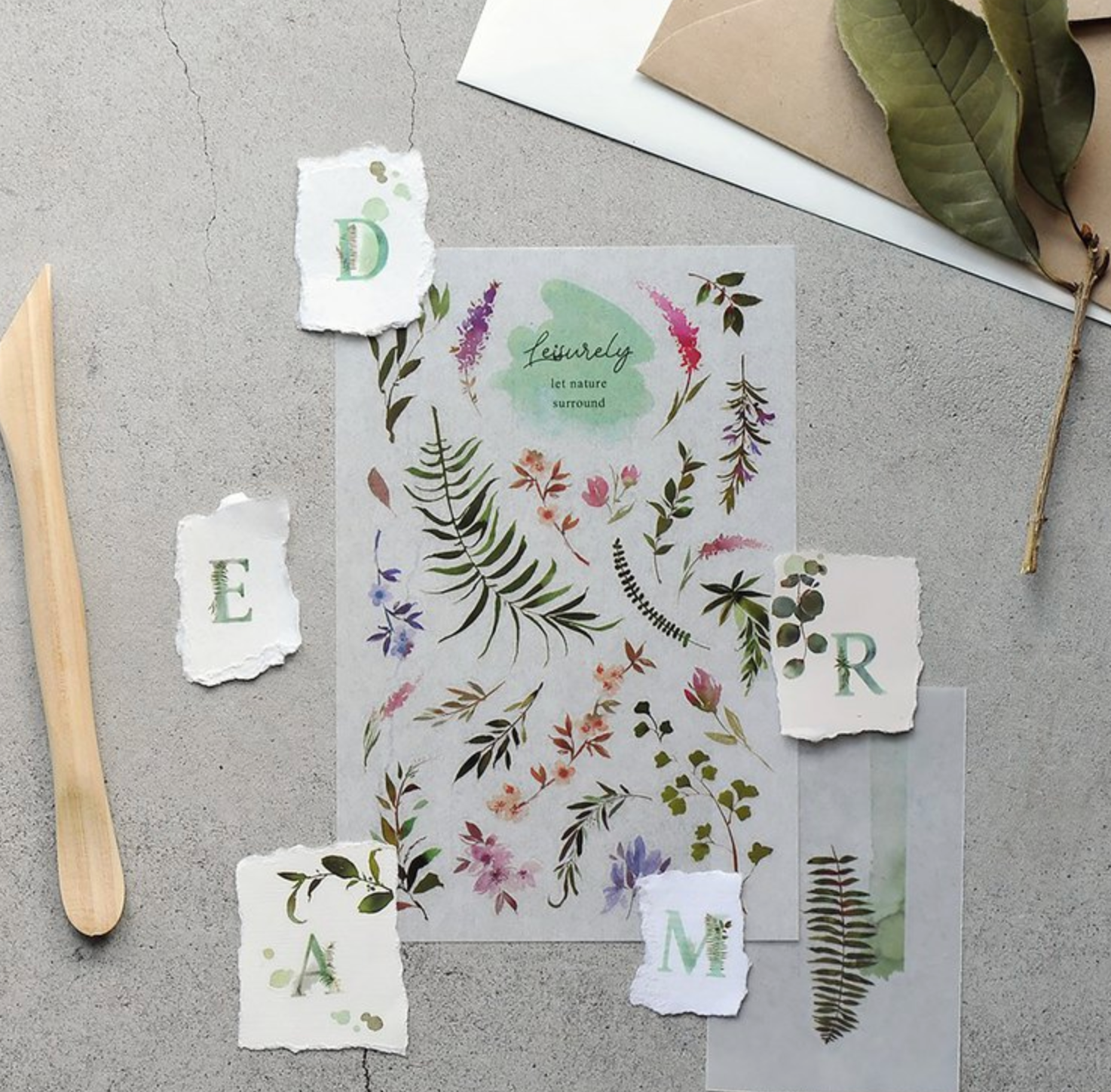 MU Print-On Stickers-120 Let Nature Surround - Smidapaper Ikigai Shop
