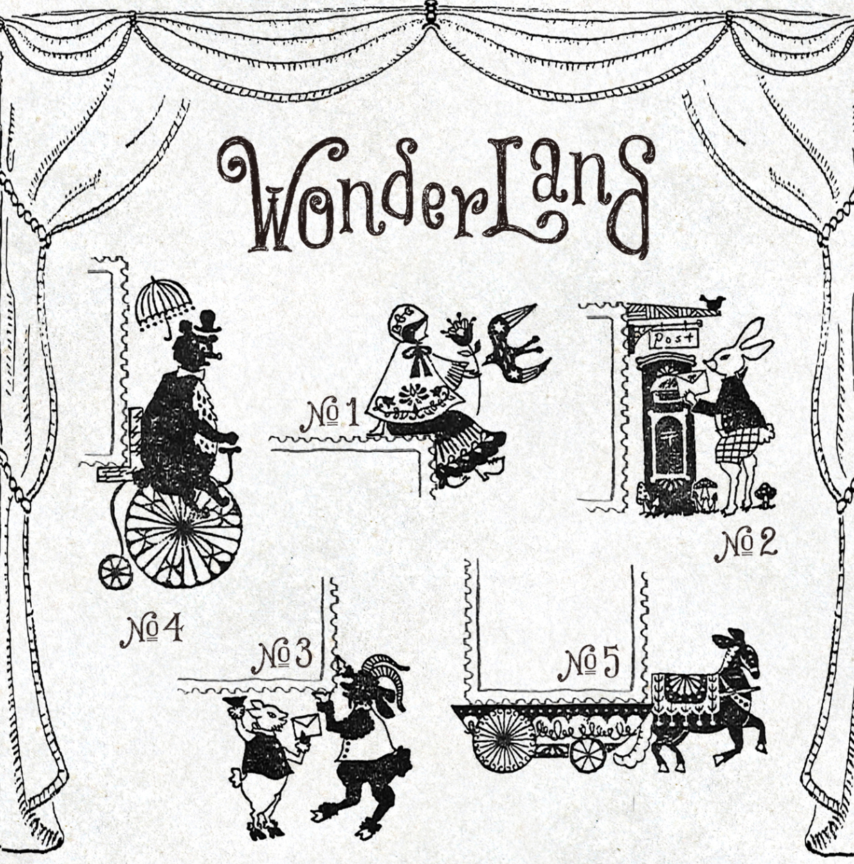 Wonderland: Rabbit Emil and a Letter Stamp - Smidapaper Ikigai Shop