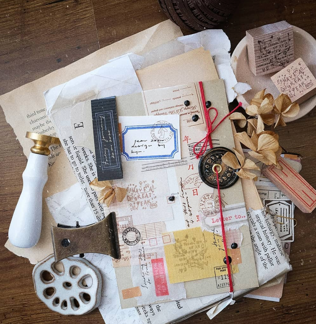 Kurukynki Have a Great Year Rubber Stamp - Smidapaper Ikigai Shop