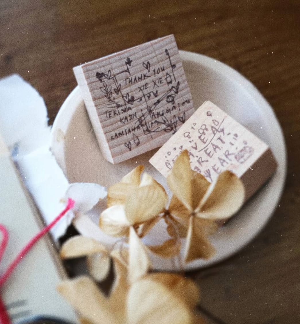 Kurukynki Have a Great Year Rubber Stamp - Smidapaper Ikigai Shop