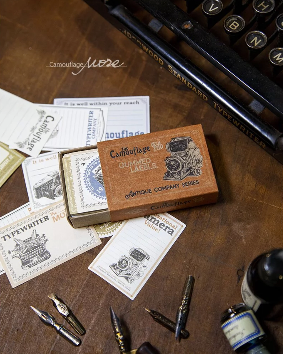 Gummed Label Set: Old Style Company Blank Notes (Orange Box) - Smidapaper Ikigai Shop