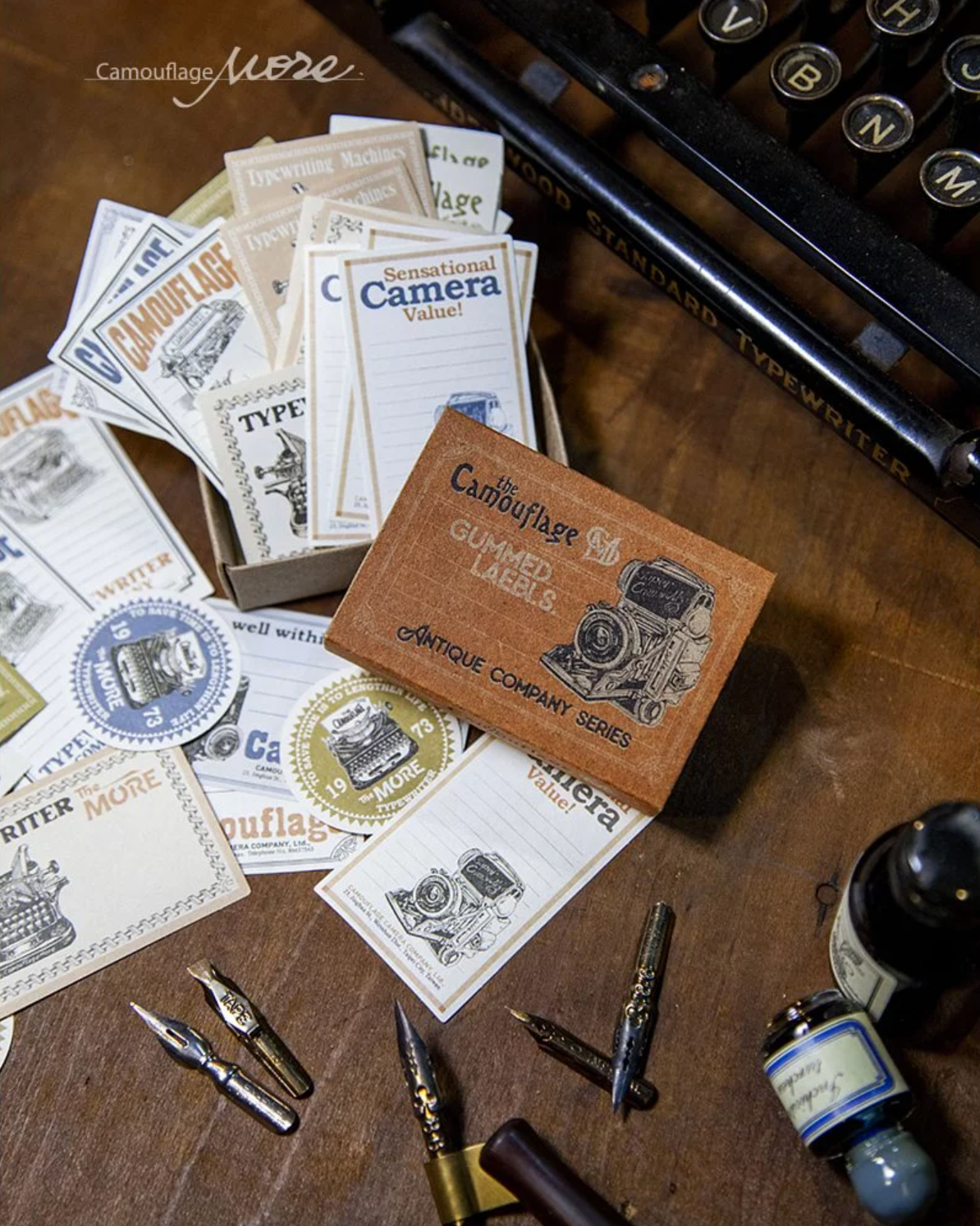 Gummed Label Set: Old Style Company Blank Notes (Orange Box) - Smidapaper Ikigai Shop