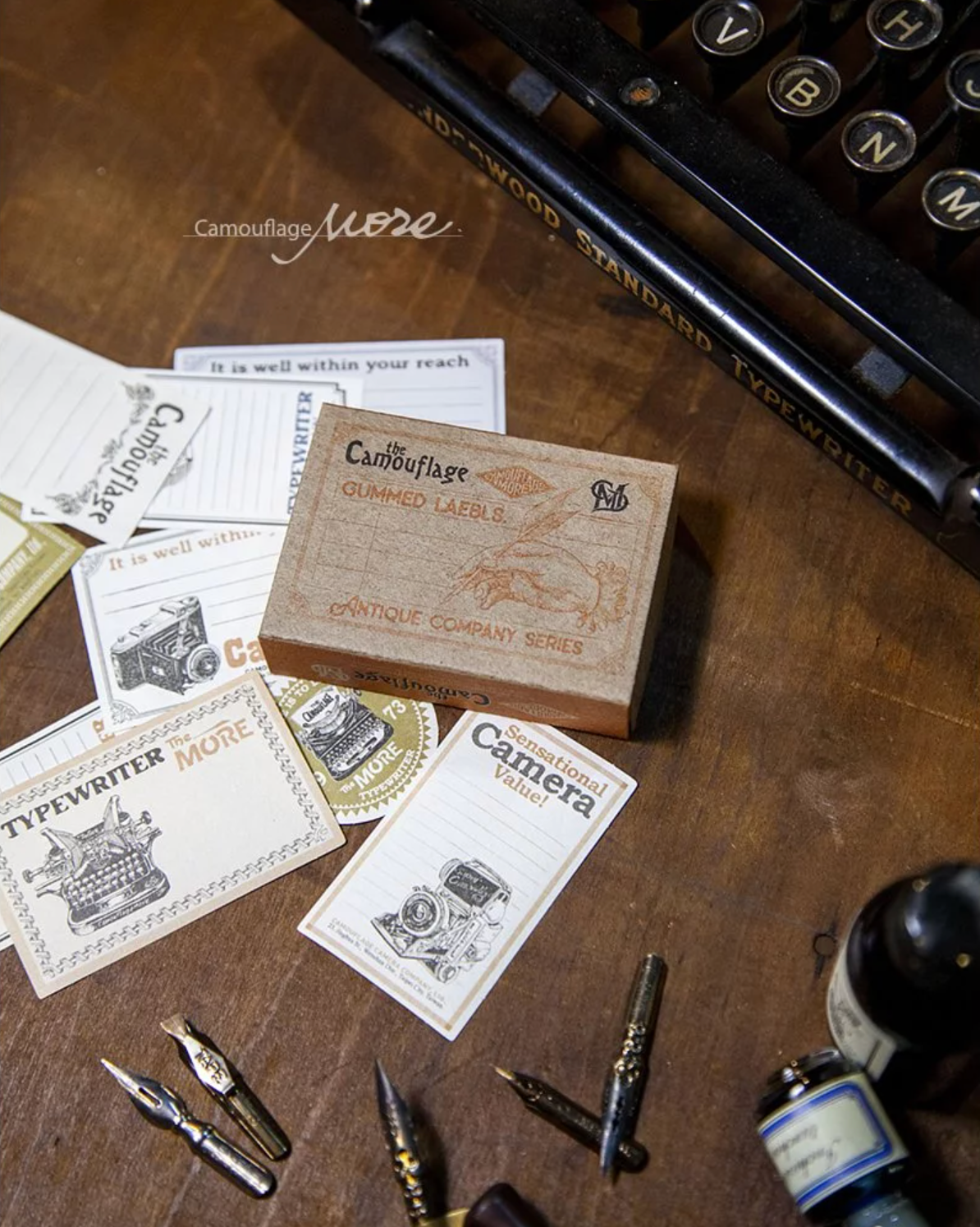 Gummed Label Set: Old Style Company Blank Notes (Orange Box) - Smidapaper Ikigai Shop