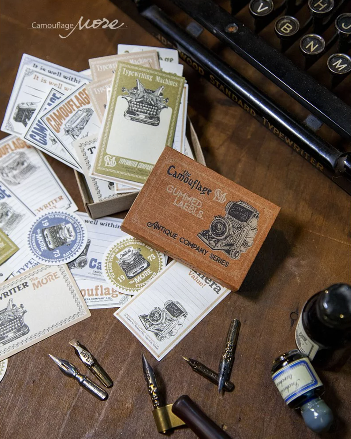 Gummed Label Set: Old Style Company Blank Notes (Orange Box) - Smidapaper Ikigai Shop