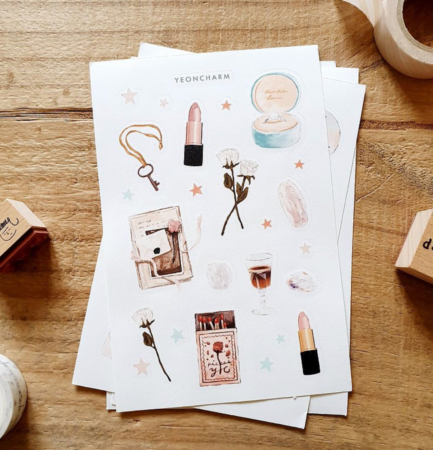 Yeoncharm Wedding Sticker Sheet - Smidapaper Ikigai Shop