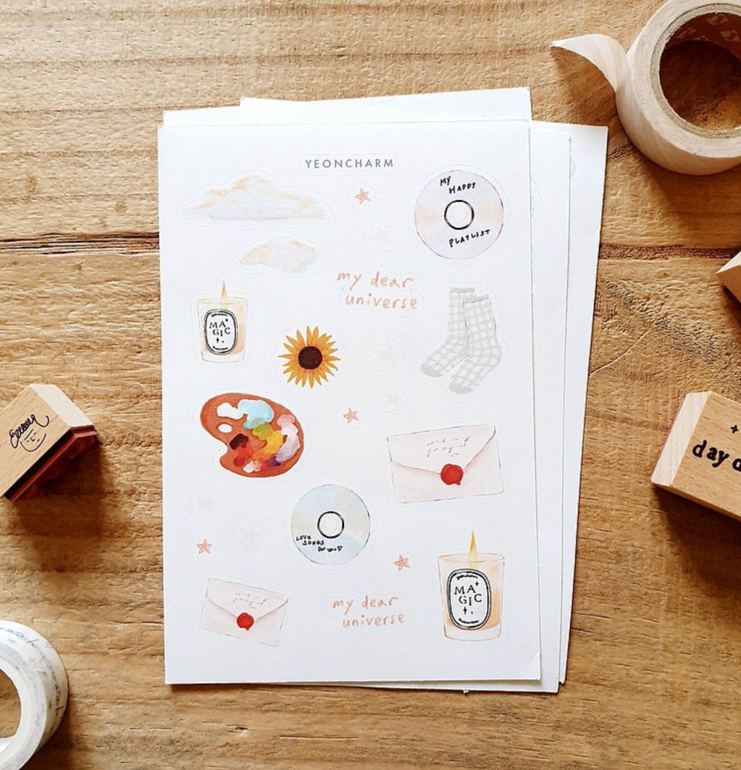 Yeoncharm Palette Sticker Sheet - Smidapaper Ikigai Shop