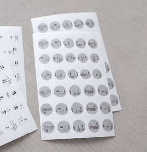 Yohaku Original Round Sticker Sheet- (M-040) Numbers - Smidapaper Ikigai Shop