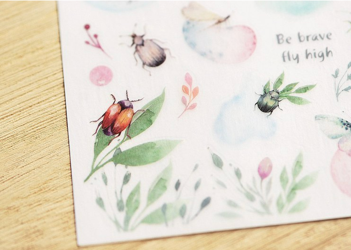MU Print-On Stickers-124 Be Brave, Fly High - Smidapaper Ikigai Shop