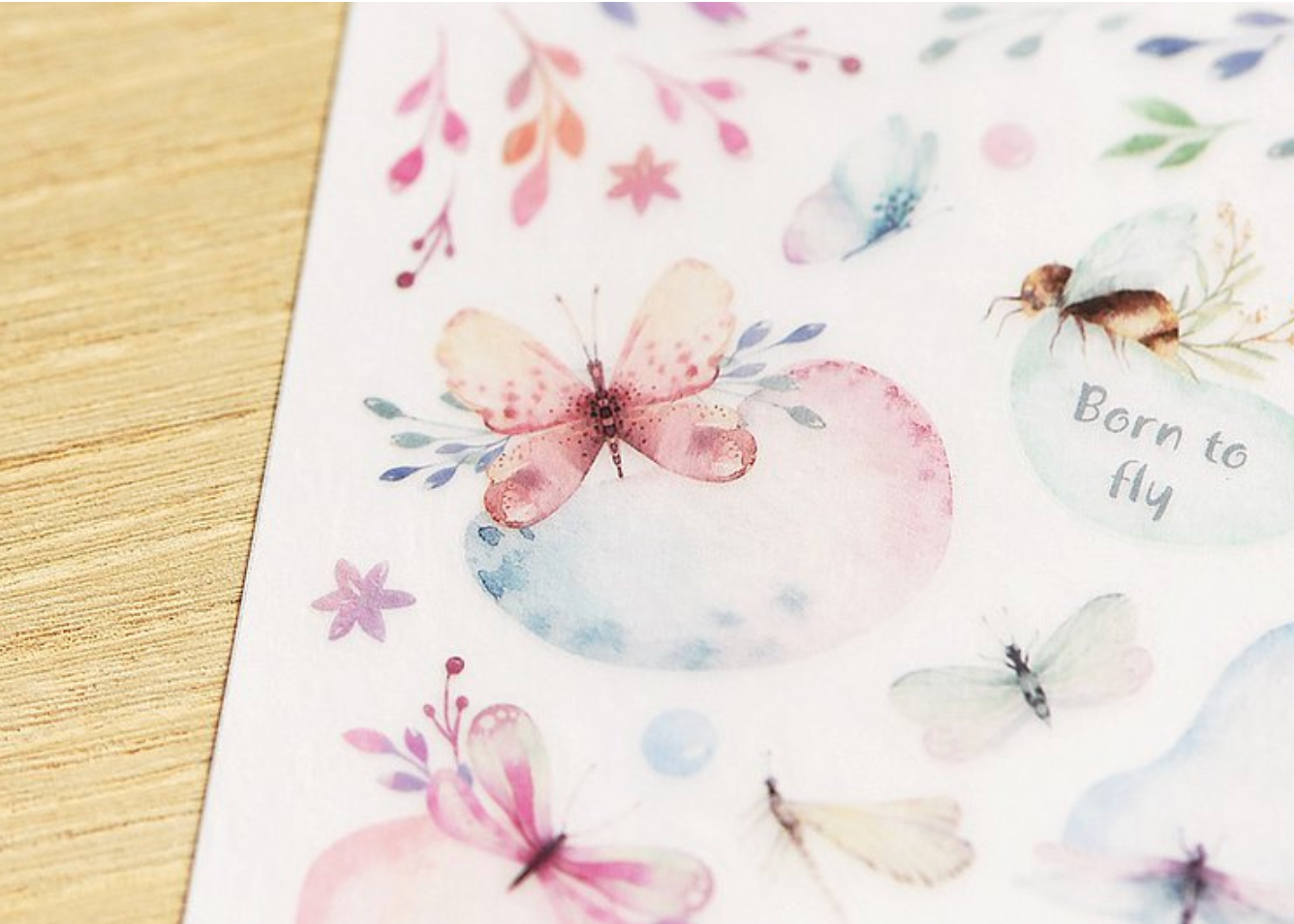 MU Print-On Stickers-124 Be Brave, Fly High - Smidapaper Ikigai Shop
