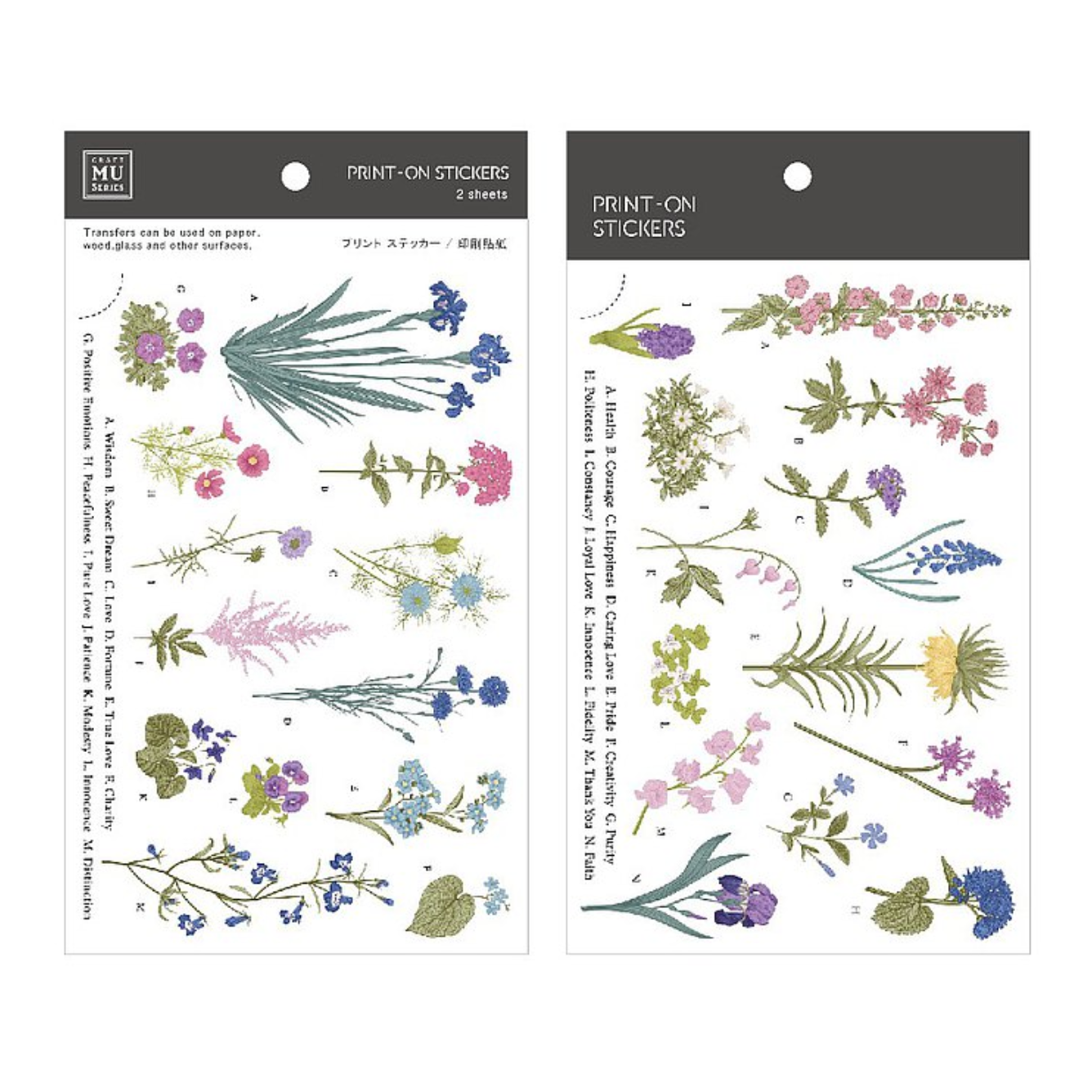 MU Print-On Stickers-127 Pressed Blooms - Smidapaper Ikigai Shop