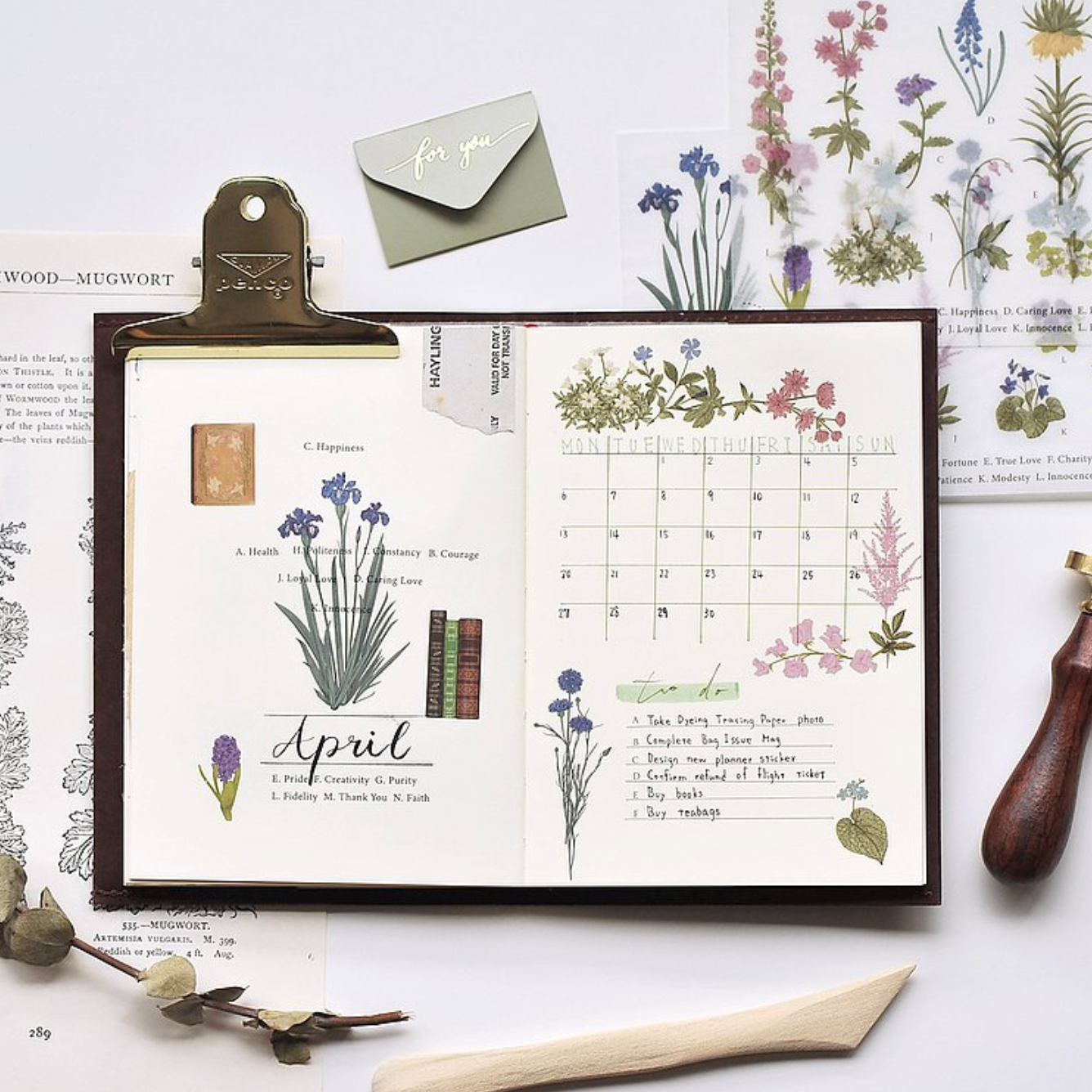 MU Print-On Stickers-127 Pressed Blooms - Smidapaper Ikigai Shop