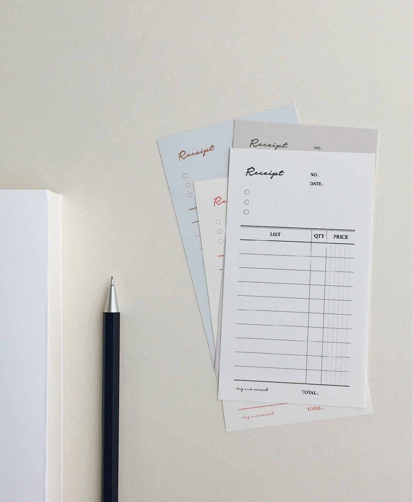 Day and Moment Receipt Memo Paper (Large) - Smidapaper Ikigai Shop