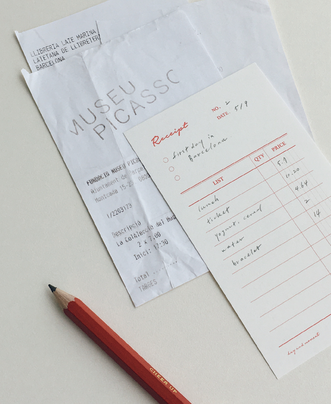 Day and Moment Receipt Memo Paper (Large) - Smidapaper Ikigai Shop