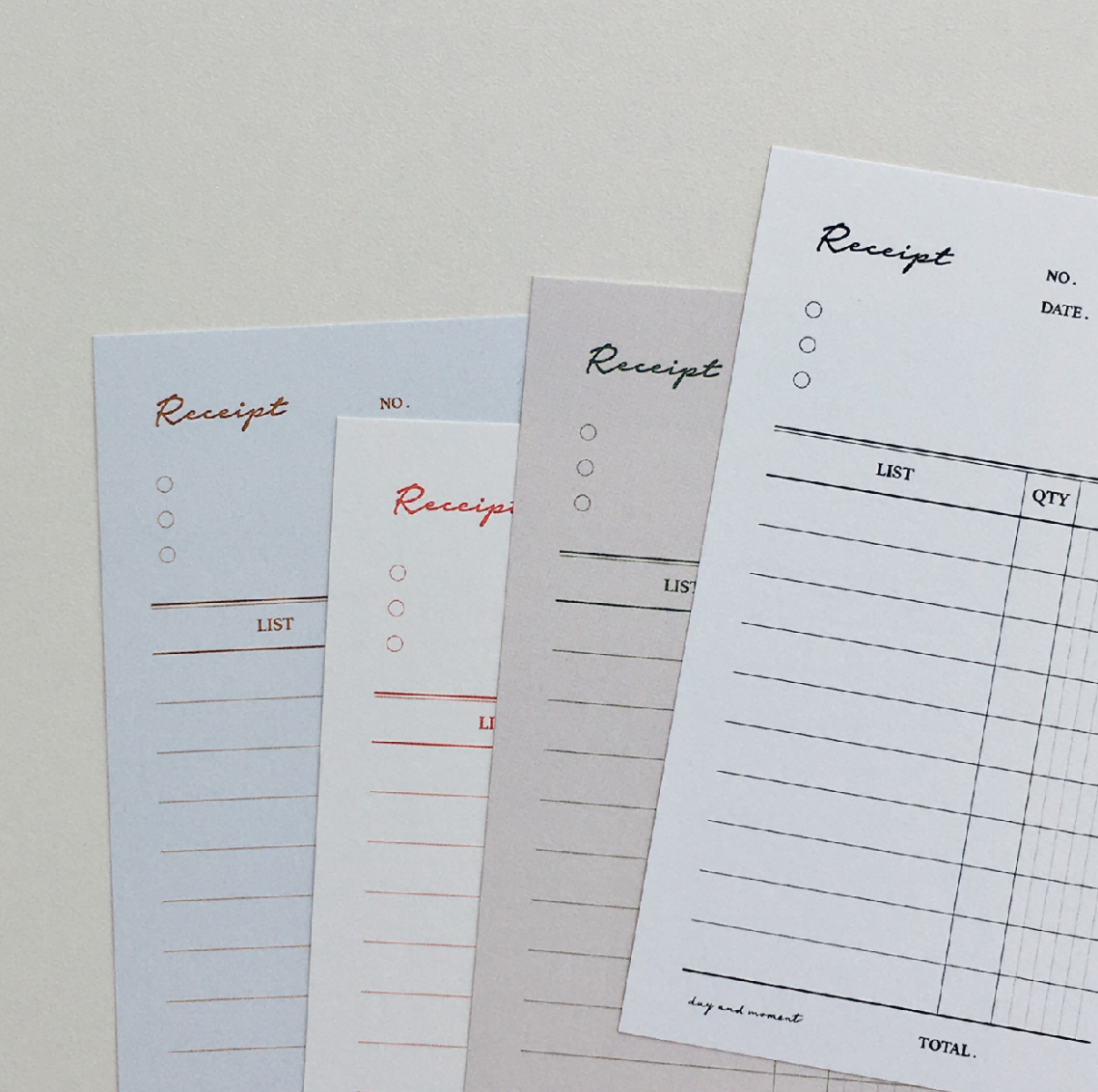 Day and Moment Receipt Memo Paper (Large) - Smidapaper Ikigai Shop