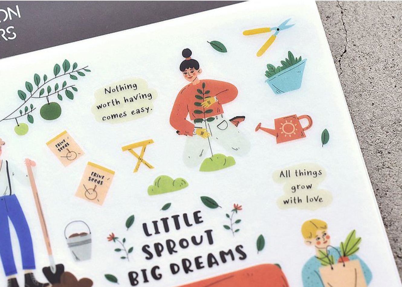MU Print-On Stickers-136 Little Sprout, Big Dreams - Smidapaper Ikigai Shop