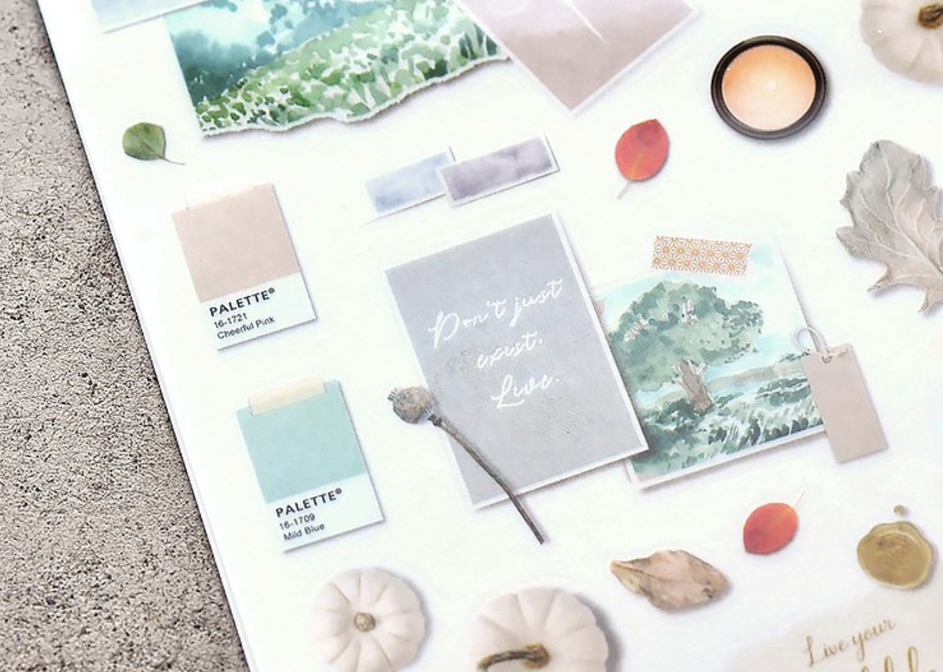 MU Print-On Stickers-138 Summer Mood Board - Smidapaper Ikigai Shop