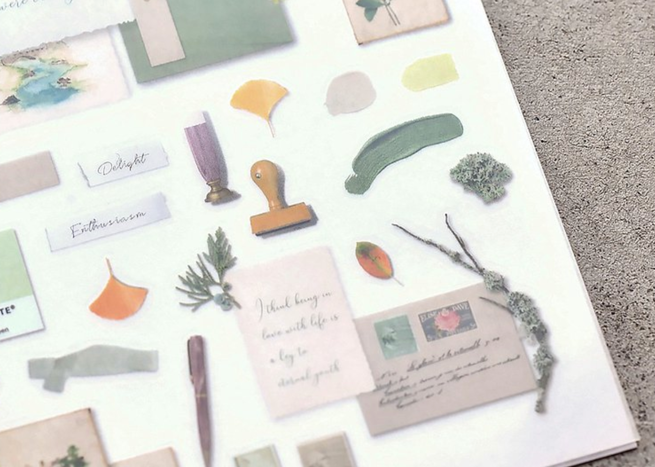MU Print-On Stickers-138 Summer Mood Board - Smidapaper Ikigai Shop