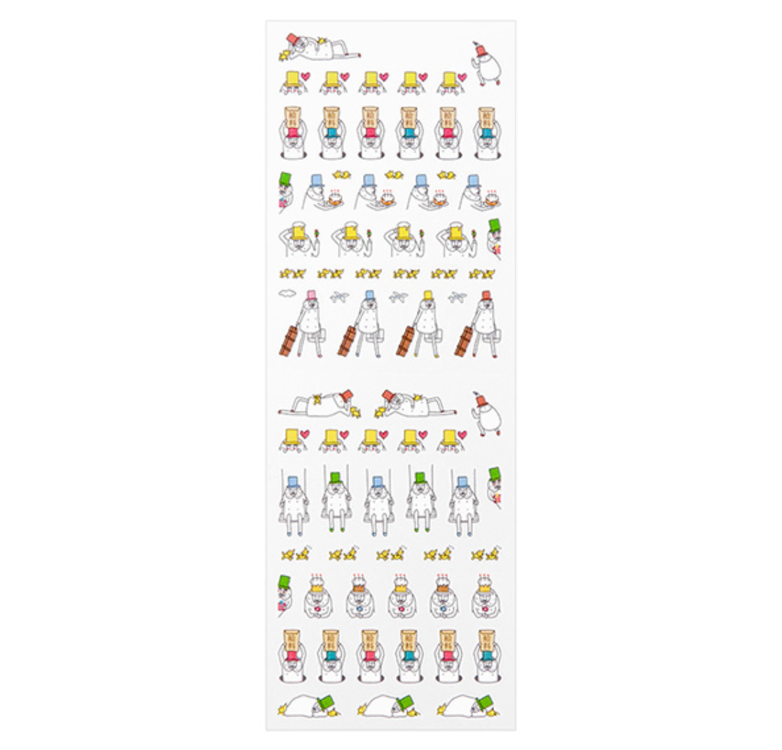 Midori Schedule Seal Mr Ojisan Stickers - Smidapaper Ikigai Shop