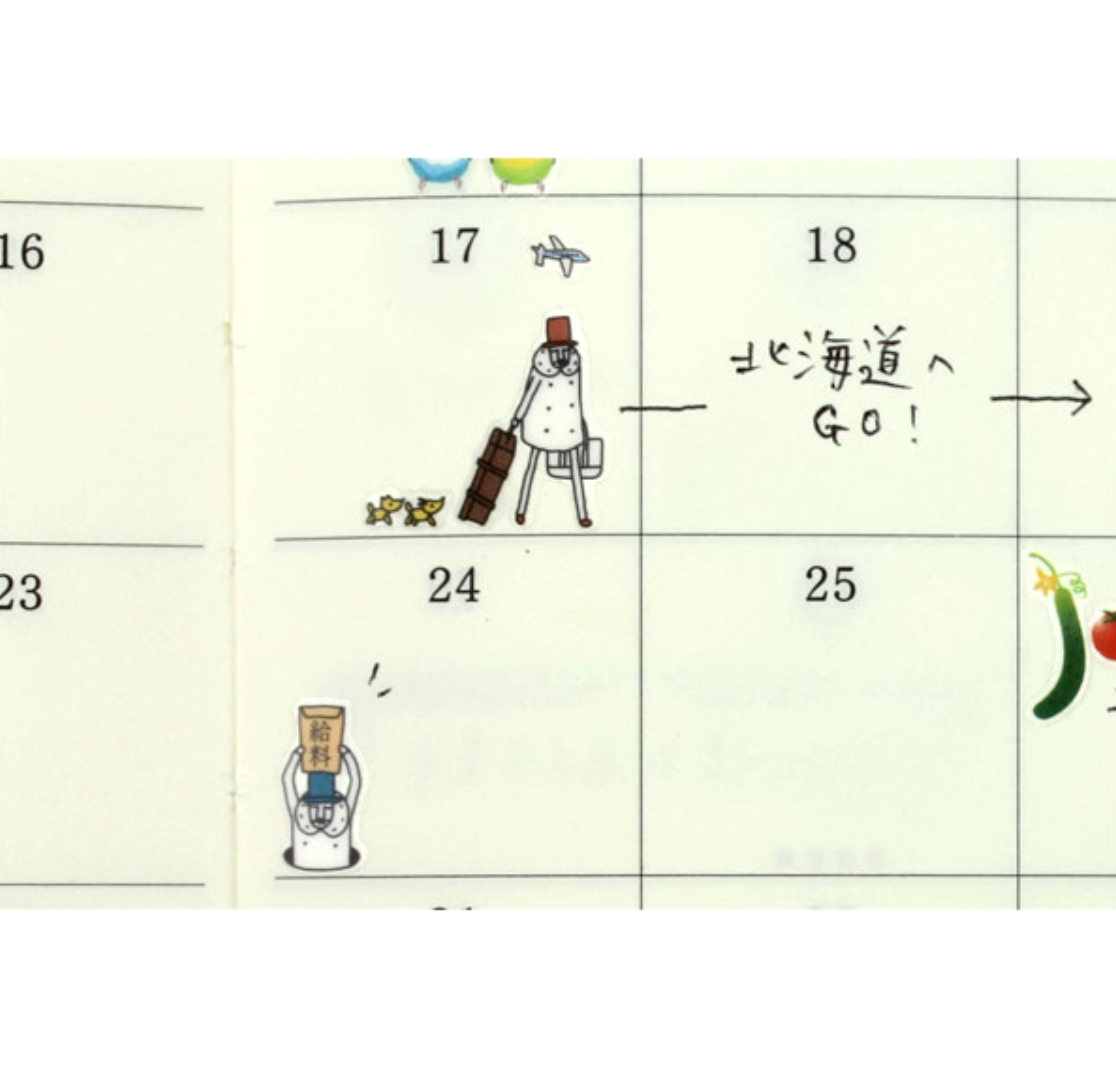 Midori Schedule Seal Mr Ojisan Stickers - Smidapaper Ikigai Shop