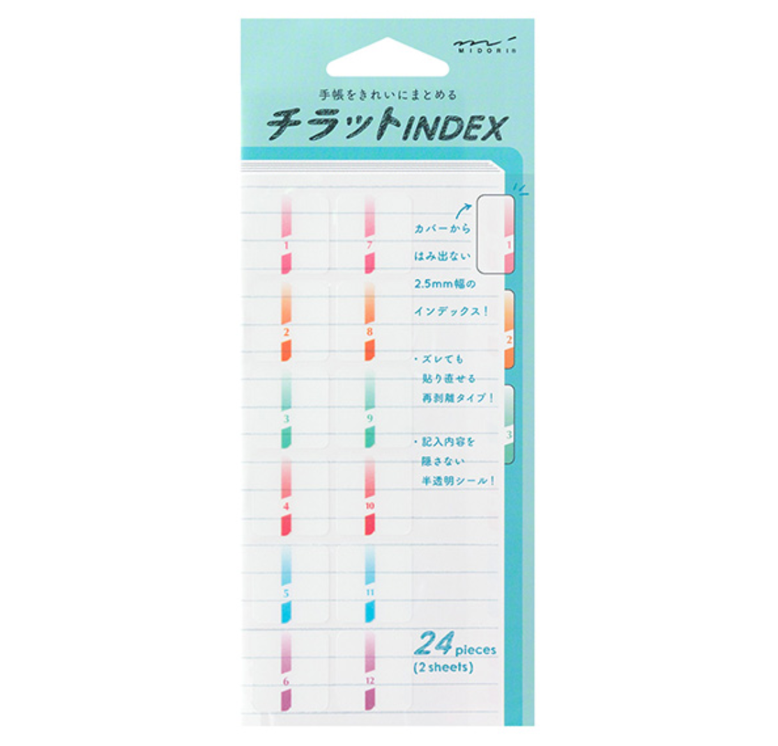 Midori Schedule Colourful Tab Stickers - Smidapaper Ikigai Shop