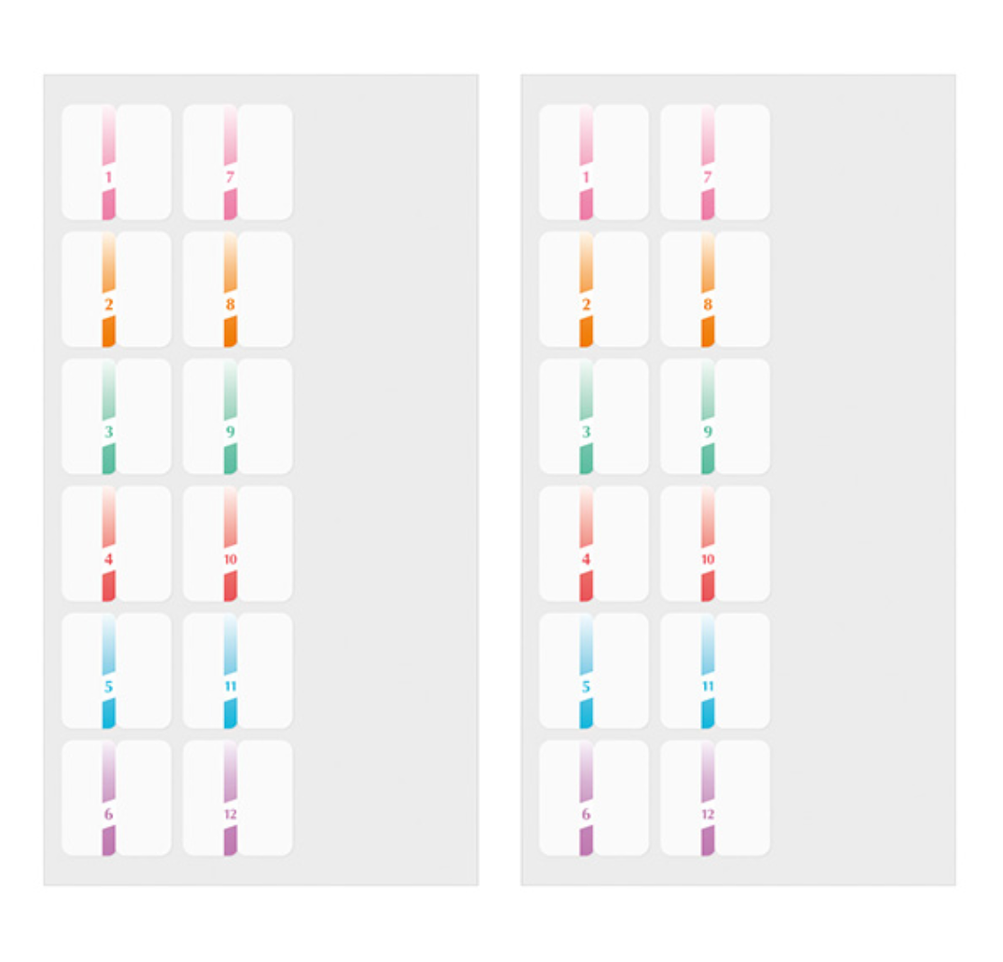 Midori Schedule Colourful Tab Stickers - Smidapaper Ikigai Shop