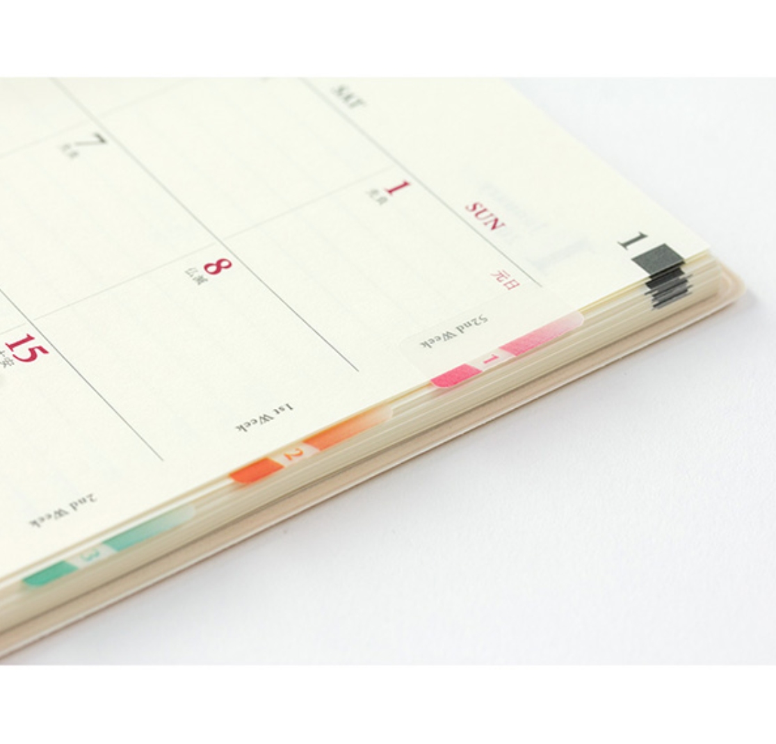 Midori Schedule Colourful Tab Stickers - Smidapaper Ikigai Shop