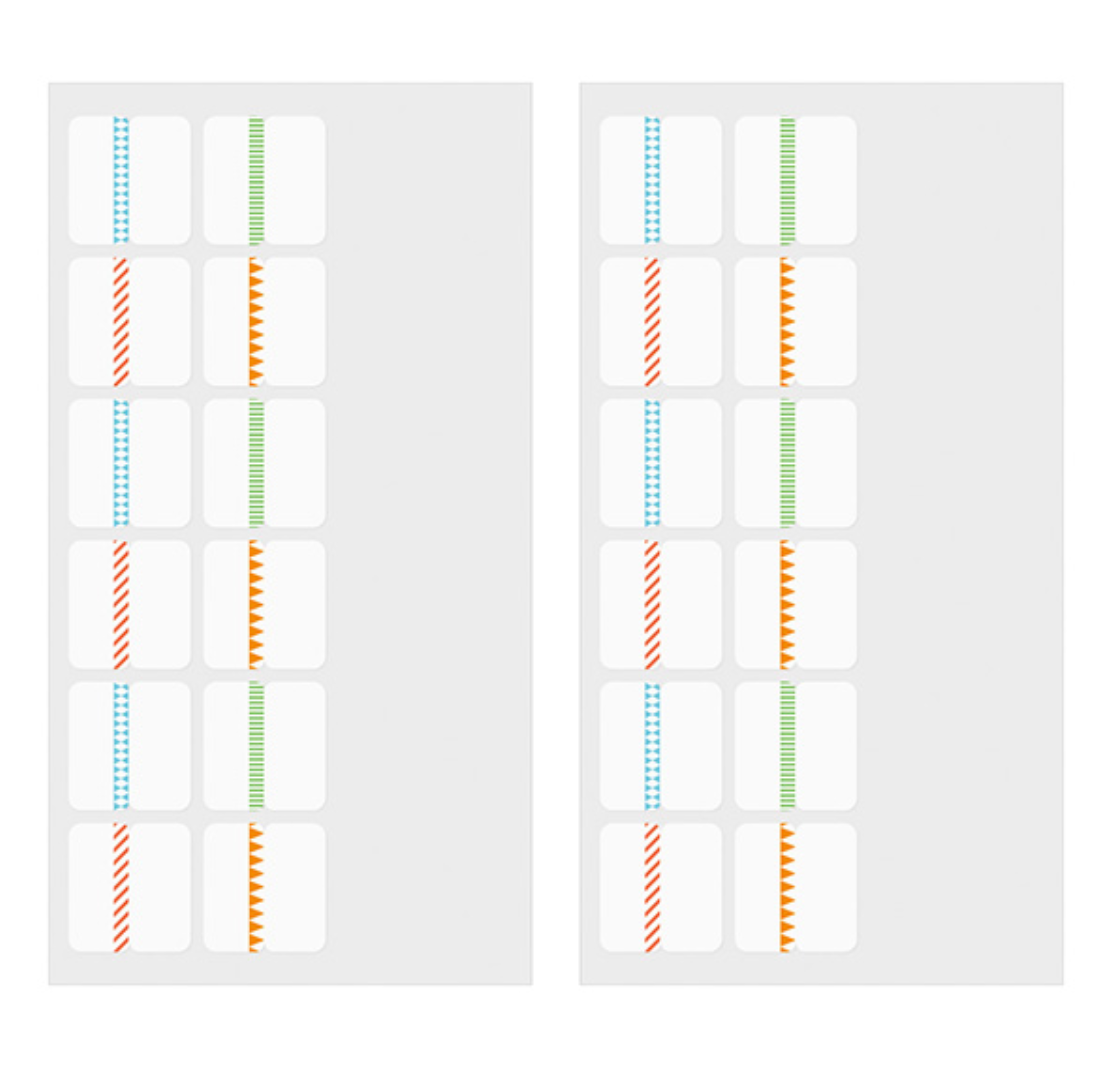 Midori Schedule Colourful Patterned Tab Stickers - Smidapaper Ikigai Shop