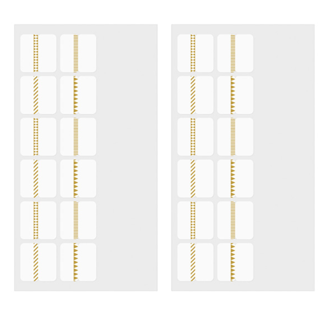 Midori Schedule Gold Patterned Tab Stickers - Smidapaper Ikigai Shop
