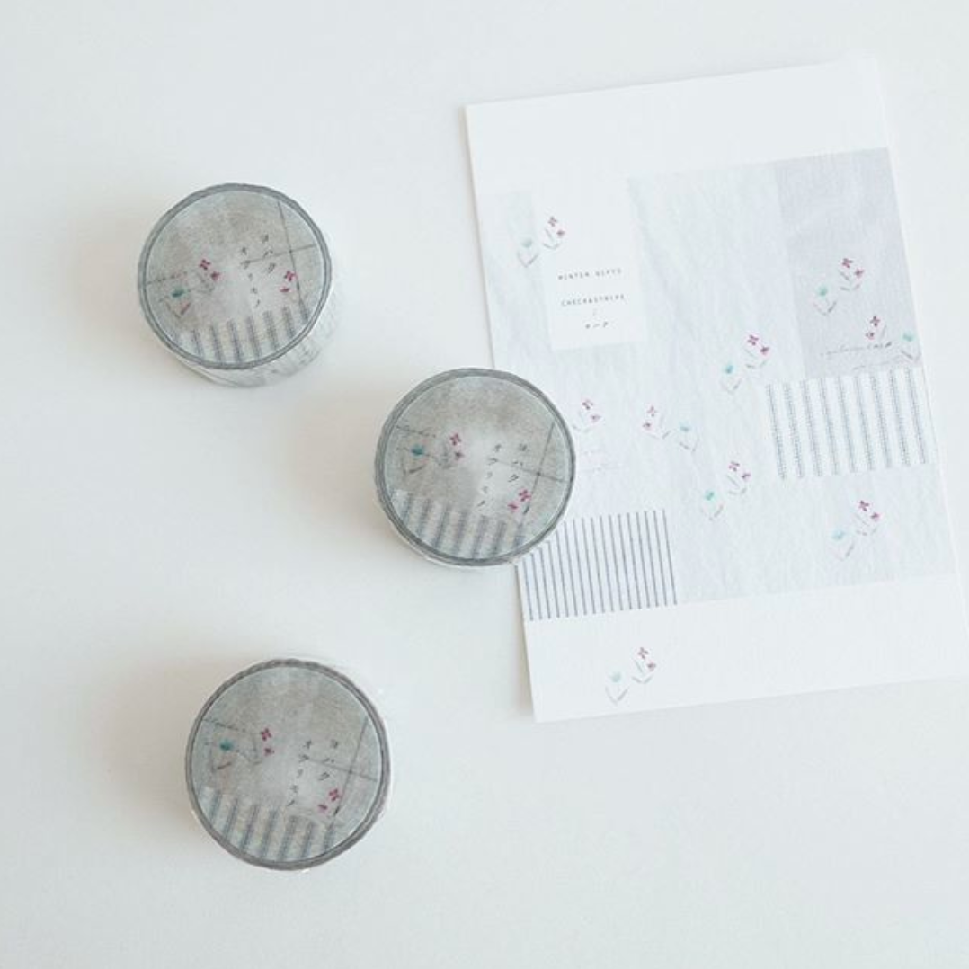 Yohaku Original Washi Tape- (CS-001) Check & Sign: Okurimono - Smidapaper Ikigai Shop
