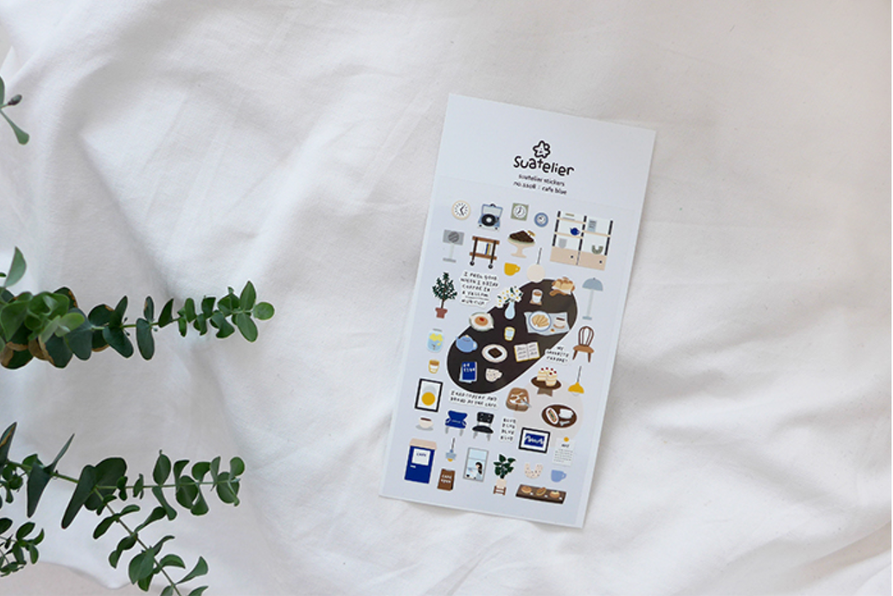 Suatelier - Stickers - Cafe Blue - Smidapaper Ikigai Shop