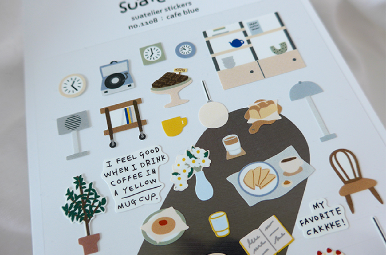 Suatelier - Stickers - Cafe Blue - Smidapaper Ikigai Shop