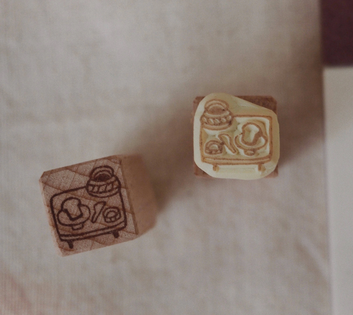 bighands Handmade Rubber Stamp- Desk Scenery (3 types) - Smidapaper Ikigai Shop
