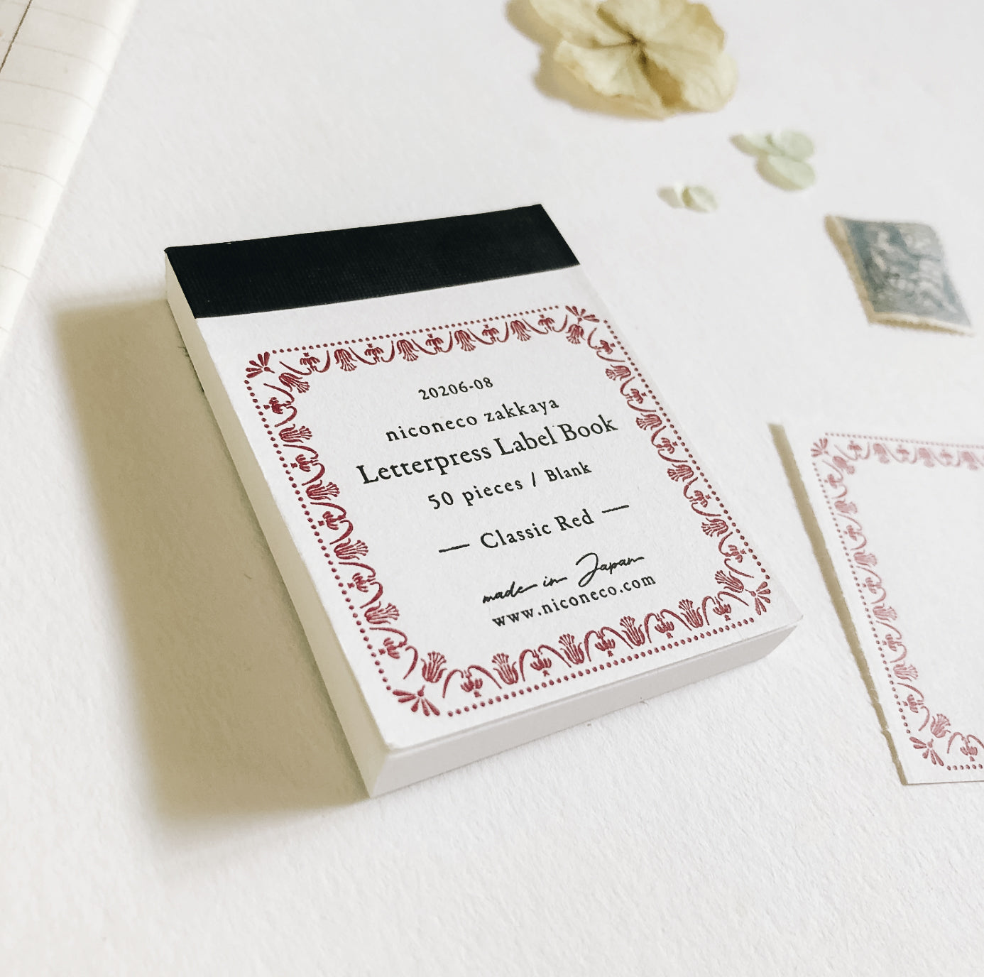Nico Neco x Oeda Letterpress Label Book: Classic Red - Smidapaper Ikigai Shop
