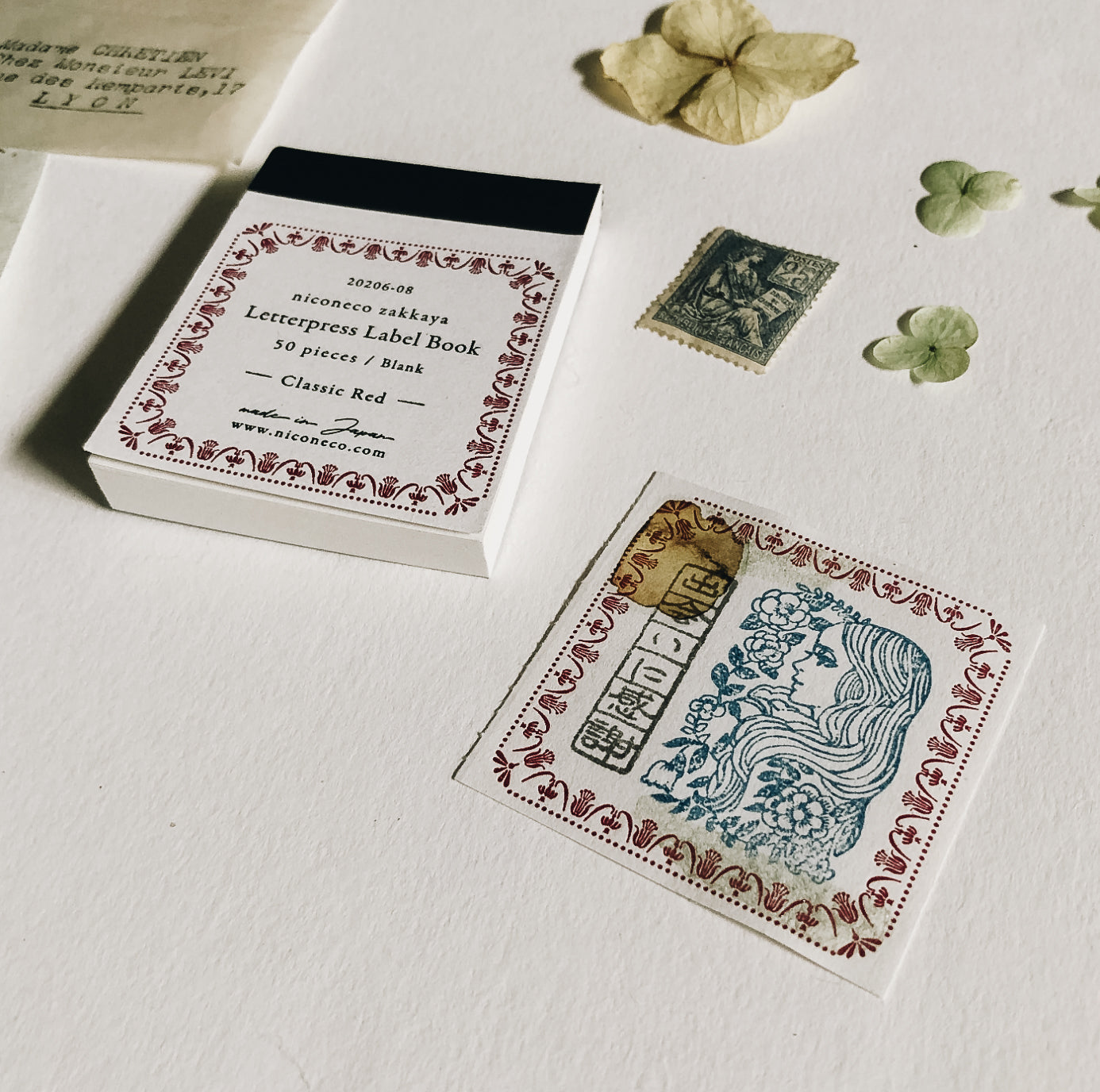 Nico Neco x Oeda Letterpress Label Book: Classic Red - Smidapaper Ikigai Shop