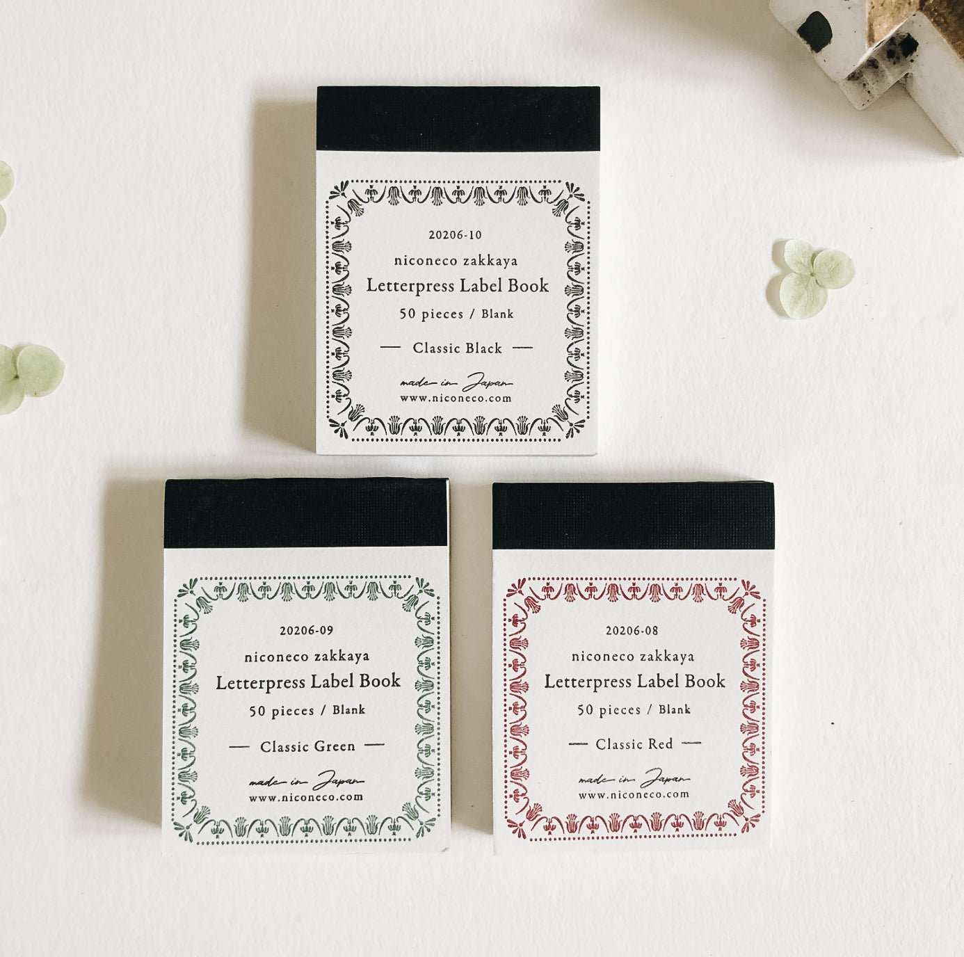 Nico Neco x Oeda Letterpress Label Book: Classic Red - Smidapaper Ikigai Shop