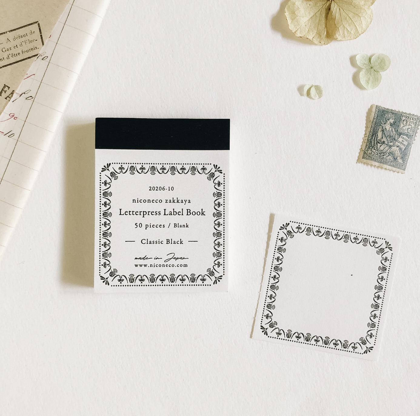 Nico Neco x Oeda Letterpress Label Book: Classic Black - Smidapaper Ikigai Shop