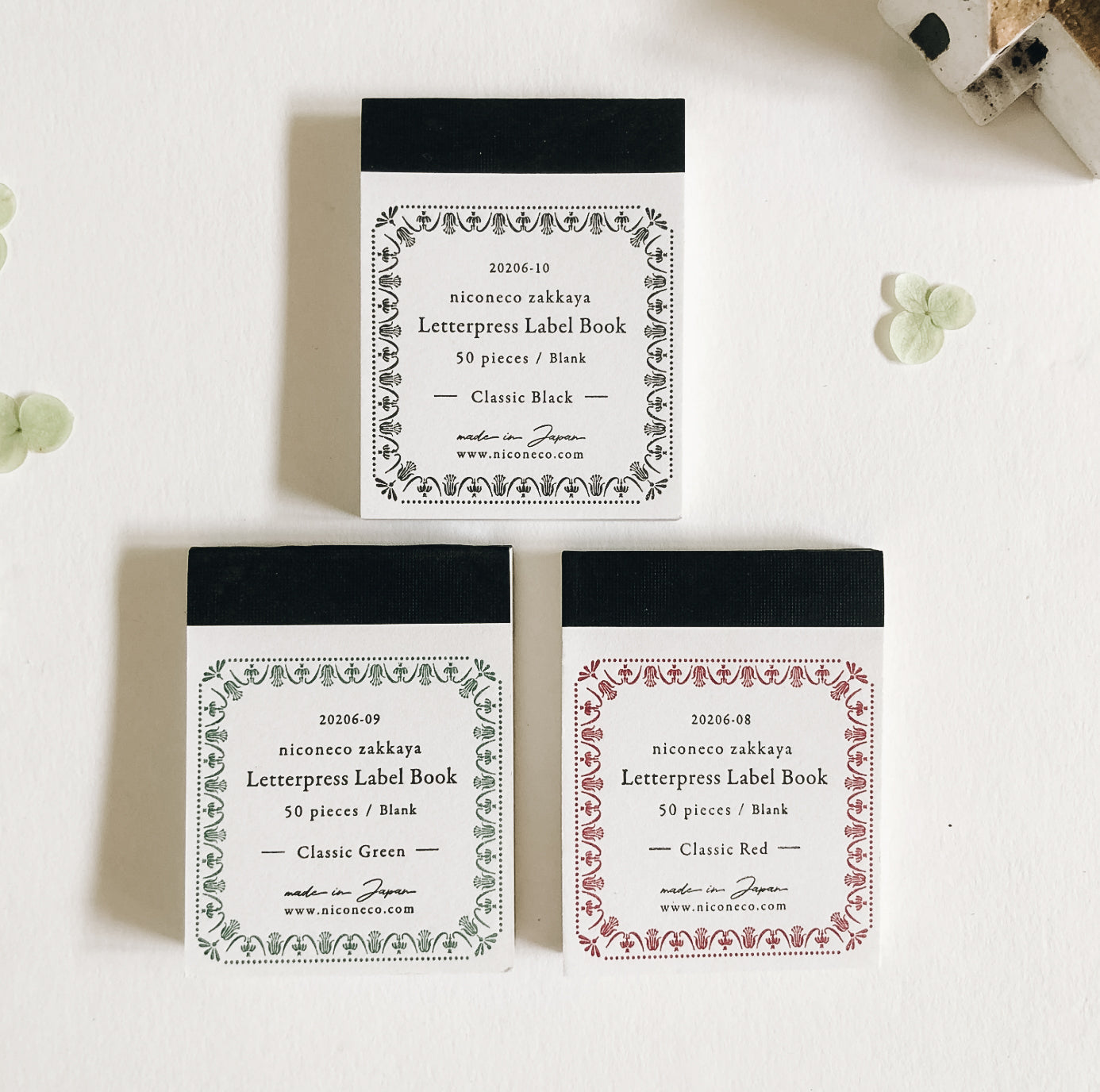 Nico Neco x Oeda Letterpress Label Book: Classic Black - Smidapaper Ikigai Shop