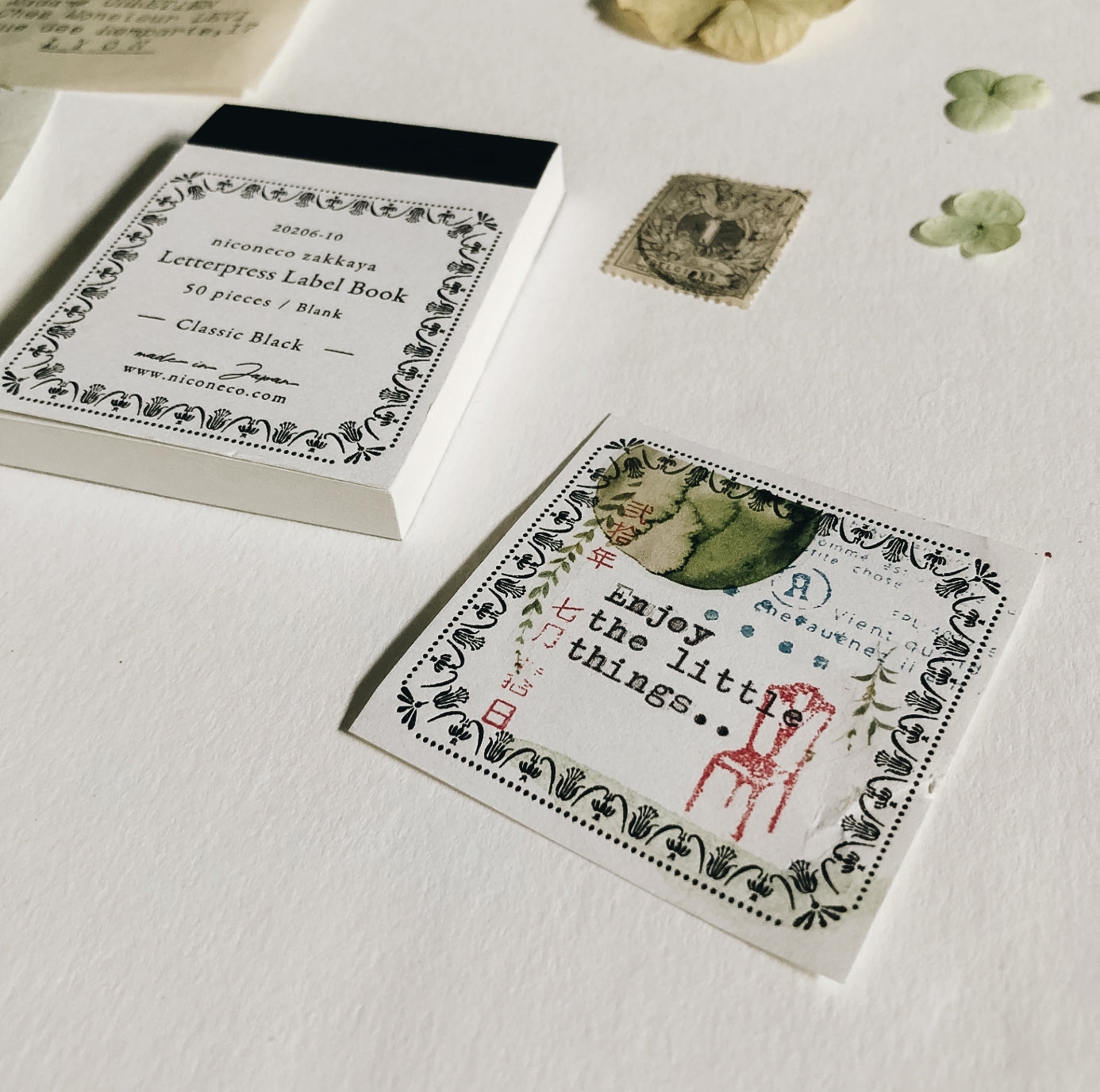 Nico Neco x Oeda Letterpress Label Book: Classic Black - Smidapaper Ikigai Shop