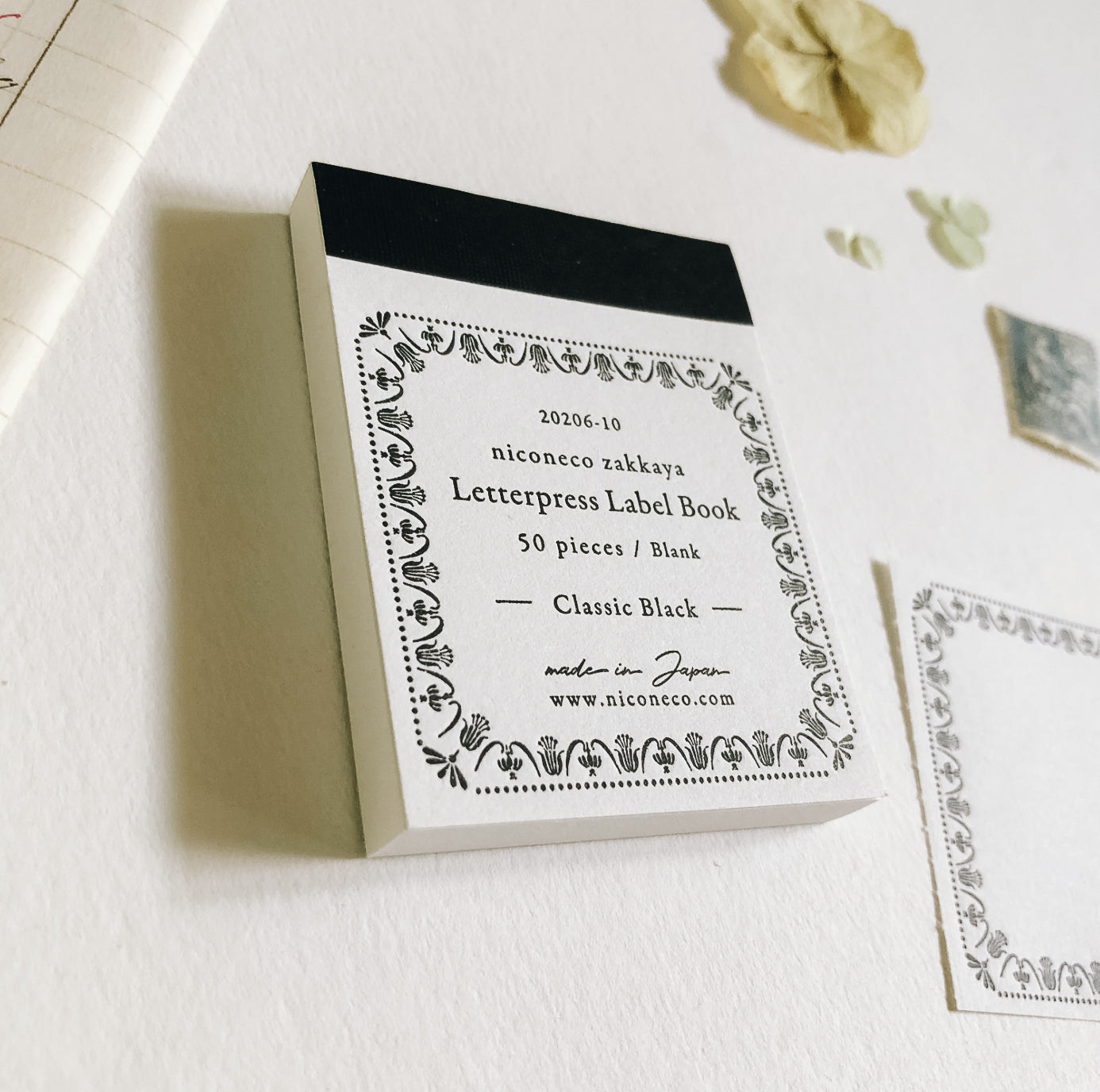 Nico Neco x Oeda Letterpress Label Book: Classic Black - Smidapaper Ikigai Shop
