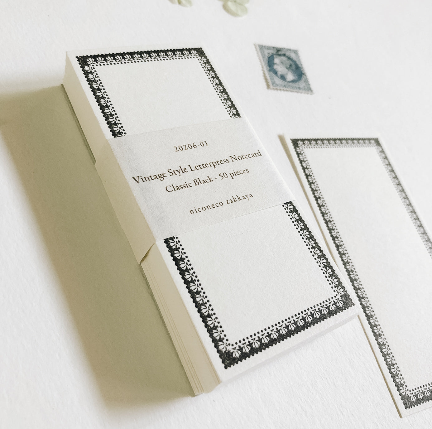 Nico Neco x Oeda Vintage Style Letterpress Notecard: Classic Black - Smidapaper Ikigai Shop