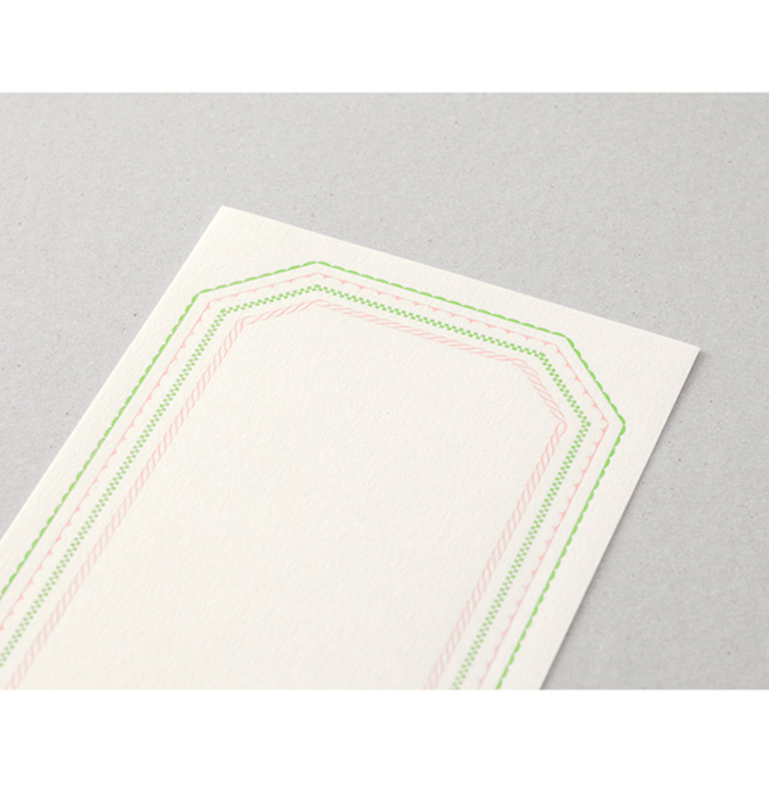 Midori Message Letter Pad Letterpress: Frame Blue - Smidapaper Ikigai Shop