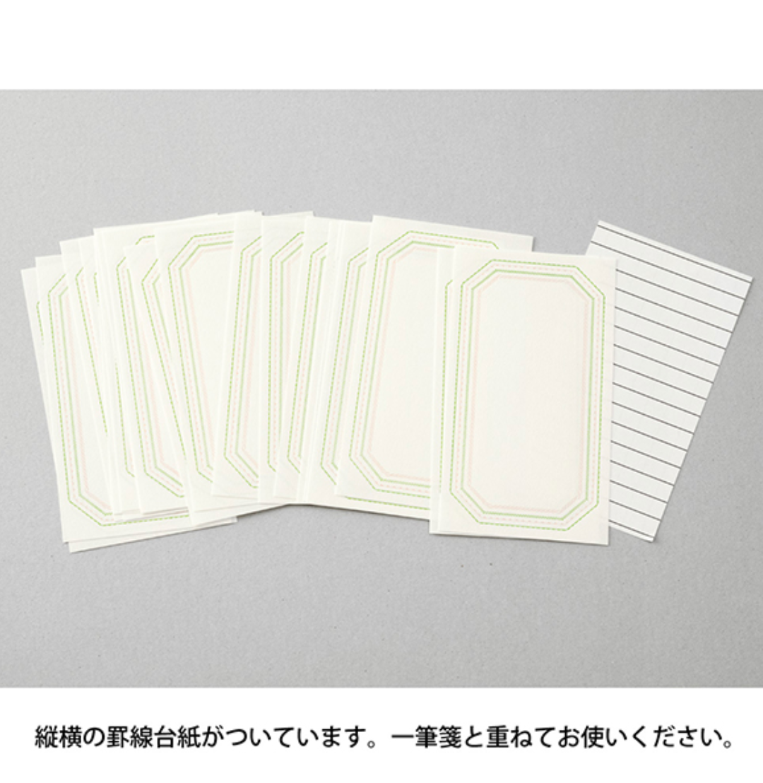 Midori Message Letter Pad Letterpress: Frame Blue - Smidapaper Ikigai Shop