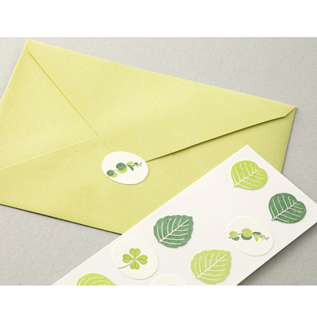 Midori Letterpress Stickers | Leaf - Smidapaper Ikigai Shop