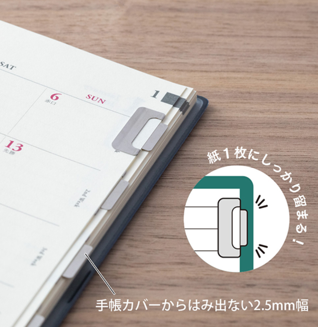 Midori Index Clips Chiratto Silver - Smidapaper Ikigai Shop