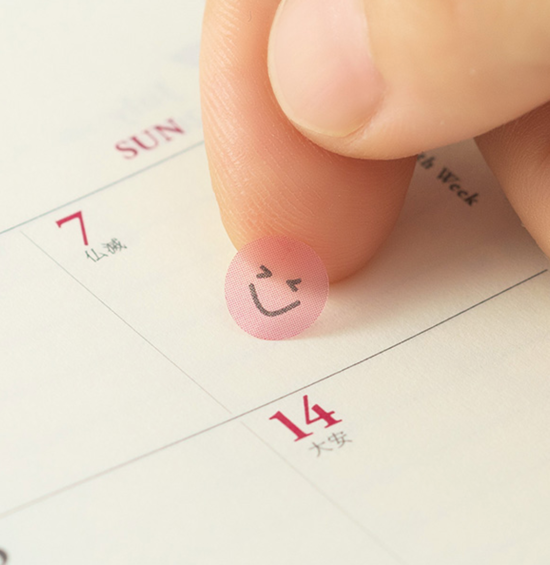 Midori Schedule Seal Feeling Face - Smidapaper Ikigai Shop