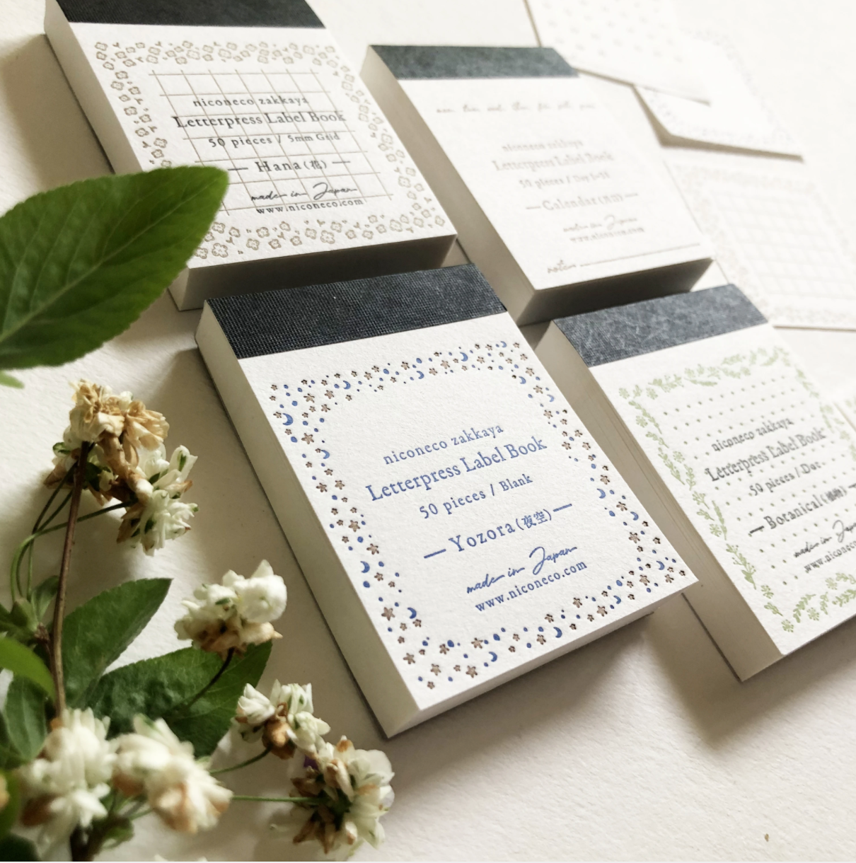 Nico Neco x Oeda Letterpress Label Book: Botanical(植物） - Smidapaper Ikigai Shop