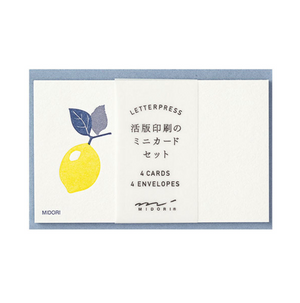 Midori Card Set: Letterpress Lemon - Smidapaper Ikigai Shop