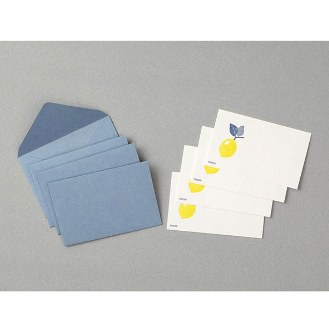 Midori Card Set: Letterpress Lemon - Smidapaper Ikigai Shop