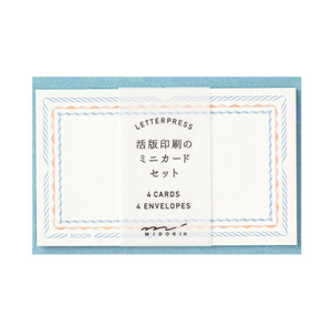Midori Card Set: Letterpress Frame Blue - Smidapaper Ikigai Shop